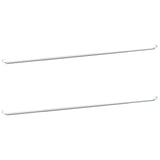 Curtain Rails 2 Pcs White And Silver Aluminium