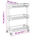 Storage Trolley 59X20X75 Cm Aluminium