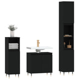 3 Piece Bathroom Cabinet Set Engineered Wood