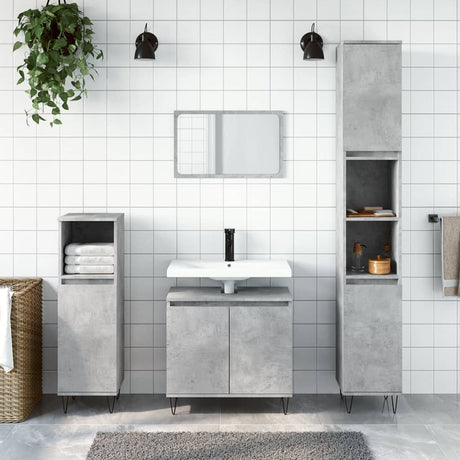 3 Piece Bathroom Cabinet Set Engineered Wood