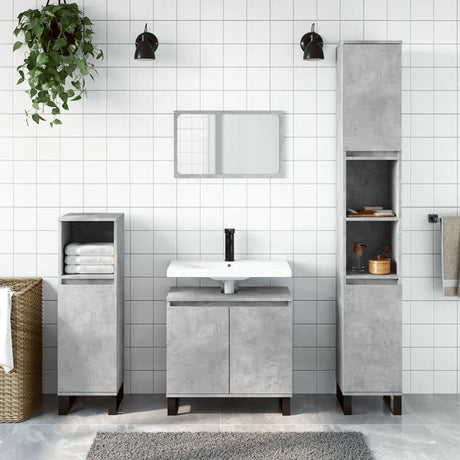3 Piece Bathroom Cabinet Set Engineered Wood