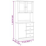 Highboard Alta 77X35X165 Cm Solid Wood Pine