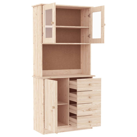 Highboard Alta 77X35X165 Cm Solid Wood Pine