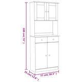 Highboard Alta 77X35X188 Cm Solid Wood Pine