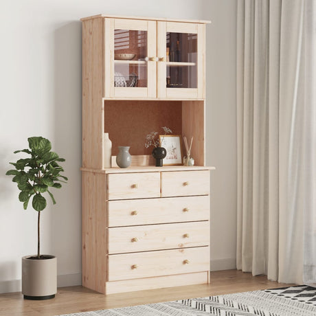 Highboard Alta 77X35X165 Cm Solid Wood Pine