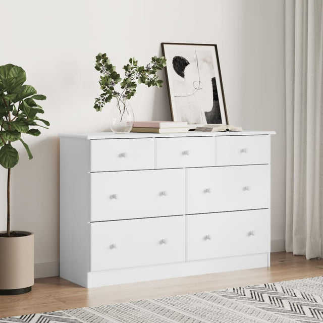 Chest Of Drawers Alta 112X35X73 Cm Solid Wood Pine