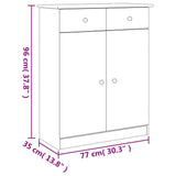 Shoe Cabinet Alta 77X35X96 Cm Solid Wood Pine