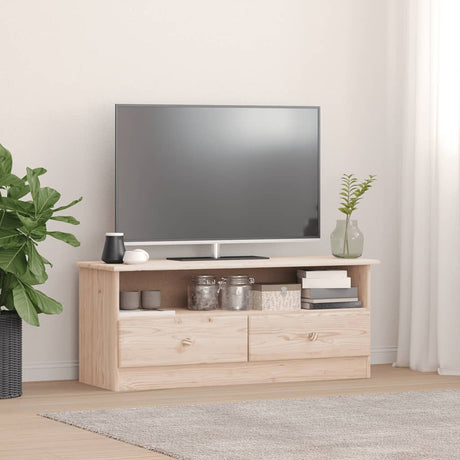 Tv Cabinet With Drawers Alta 100X35X41 Cm Solid Wood Pine