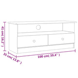 Tv Cabinet With Drawers Alta 100X35X41 Cm Solid Wood Pine