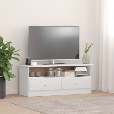 Tv Cabinet With Drawers Alta 100X35X41 Cm Solid Wood Pine