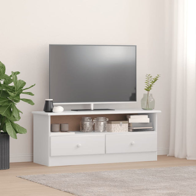 Tv Cabinet With Drawers Alta 100X35X41 Cm Solid Wood Pine