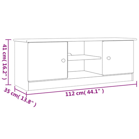 Tv Cabinet Alta 112X35X41 Cm Solid Wood Pine