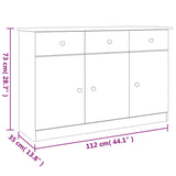 Sideboard Alta 112X35X73 Cm Solid Wood Pine