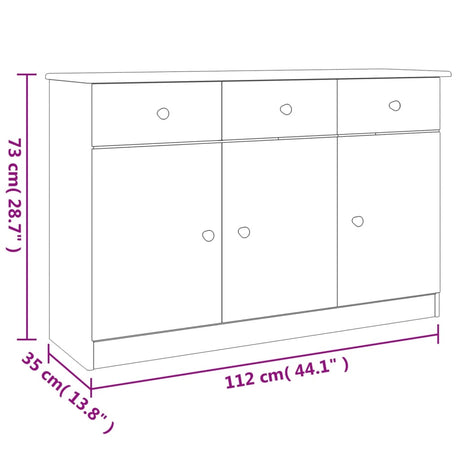 Sideboard Alta 112X35X73 Cm Solid Wood Pine