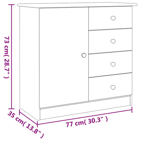 Sideboard Alta 77X35X73 Cm Solid Wood Pine