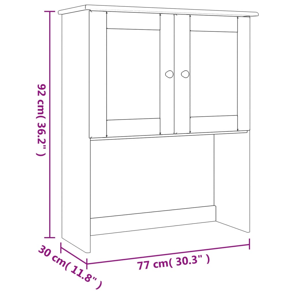 Dresser Top Alta 77X30X92 Cm Solid Wood Pine