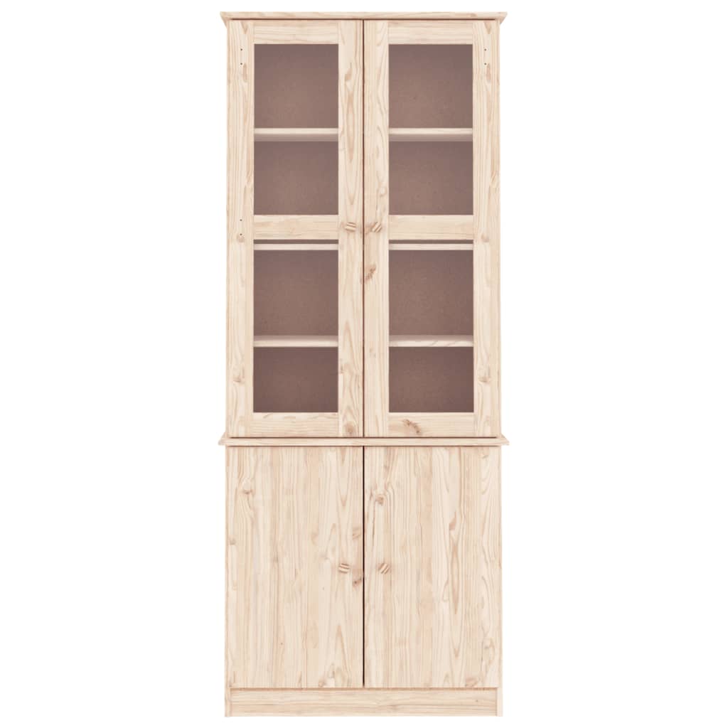 Glass Display Cabinet Alta 77X35X186.5 Cm Solid Wood Pine