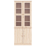 Glass Display Cabinet Alta 77X35X186.5 Cm Solid Wood Pine