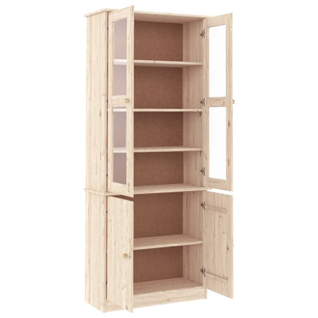 Glass Display Cabinet Alta 77X35X186.5 Cm Solid Wood Pine