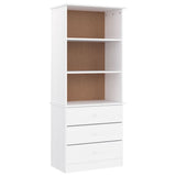 Bookcase With Drawers Alta 60X35X142 Cm Solid Wood Pine