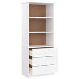 Bookcase With Drawers Alta 60X35X142 Cm Solid Wood Pine