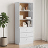 Bookcase With Drawers Alta 60X35X142 Cm Solid Wood Pine