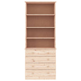 Bookcase With Drawers Alta 77X35X186.5 Cm Solid Wood Pine