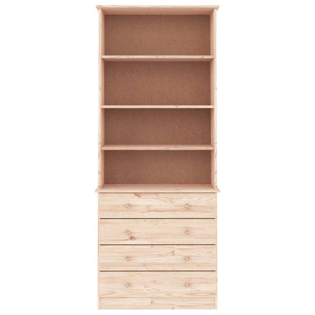 Bookcase With Drawers Alta 77X35X186.5 Cm Solid Wood Pine
