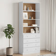 Bookcase With Drawers Alta 77X35X186.5 Cm Solid Wood Pine