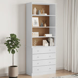 Bookcase With Drawers Alta 77X35X186.5 Cm Solid Wood Pine