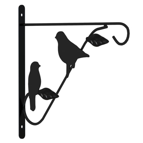 Hanging Basket Brackets With Planters 4 Pcs Black Steel