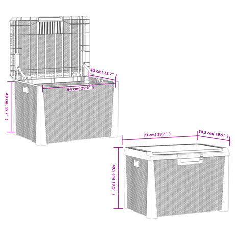 Garden Storage Box With Seat Cushion 125 L Pp