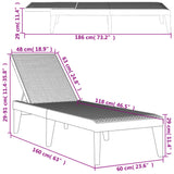 Sun Lounger 186X60X29 Cm Pp