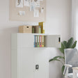 Office Cabinet With 2 Doors Grey 90 Cm Steel