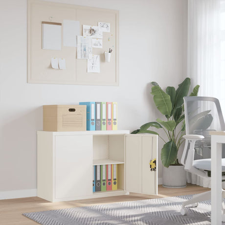 Office Cabinet With 2 Doors Grey 90 Cm Steel