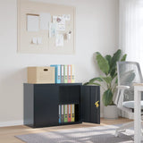 Office Cabinet With 2 Doors Grey 90 Cm Steel