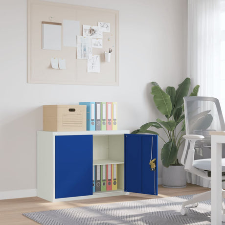 Office Cabinet With 2 Doors Grey 90 Cm Steel