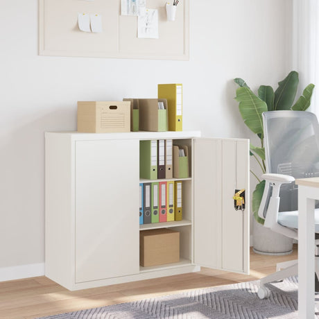 Office Cabinet With 2 Doors Grey 90 Cm Steel