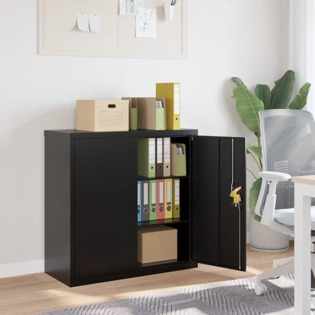 Office Cabinet With 2 Doors Grey 90 Cm Steel