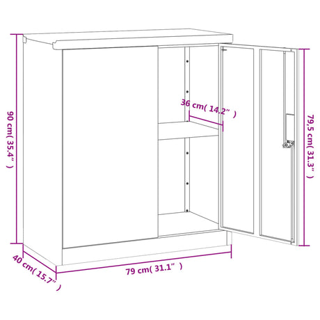 File Cabinet 79X40X90 Cm Steel