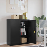 Office Cabinet With 2 Doors Grey 90 Cm Steel