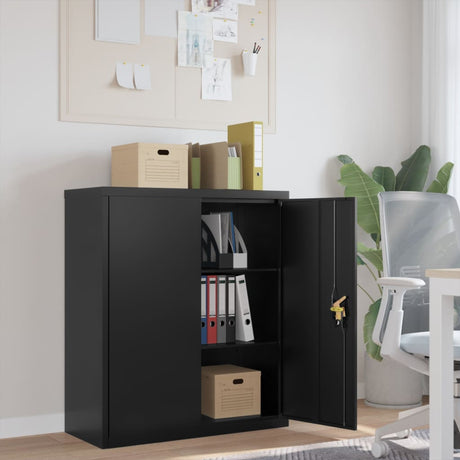 Office Cabinet With 2 Doors Grey 90 Cm Steel