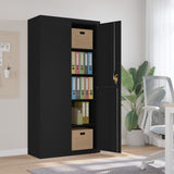 Office Cabinet With 2 Doors Grey 90 Cm Steel