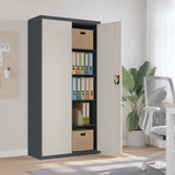 Office Cabinet With 2 Doors Grey 90 Cm Steel