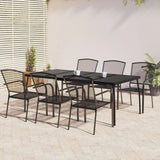 5 Piece Garden Dining Set Anthracite Steel