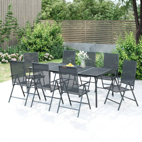 5 Piece Garden Dining Set Anthracite Steel