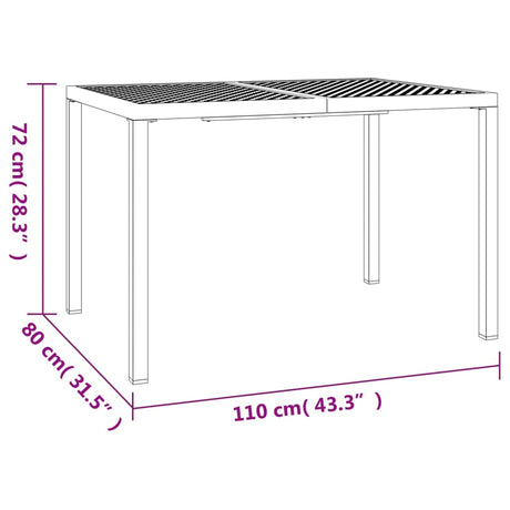 3 Piece Garden Dining Set Anthracite Steel