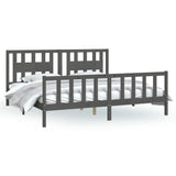 Bed Frame without Mattress Grey Solid Wood Pine 200x200 cm