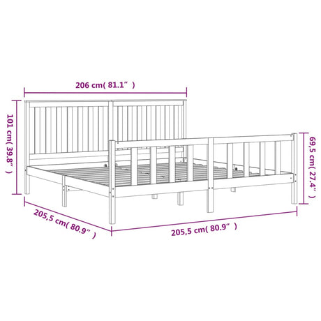 Bed Frame Without Mattress Solid Wood Pine