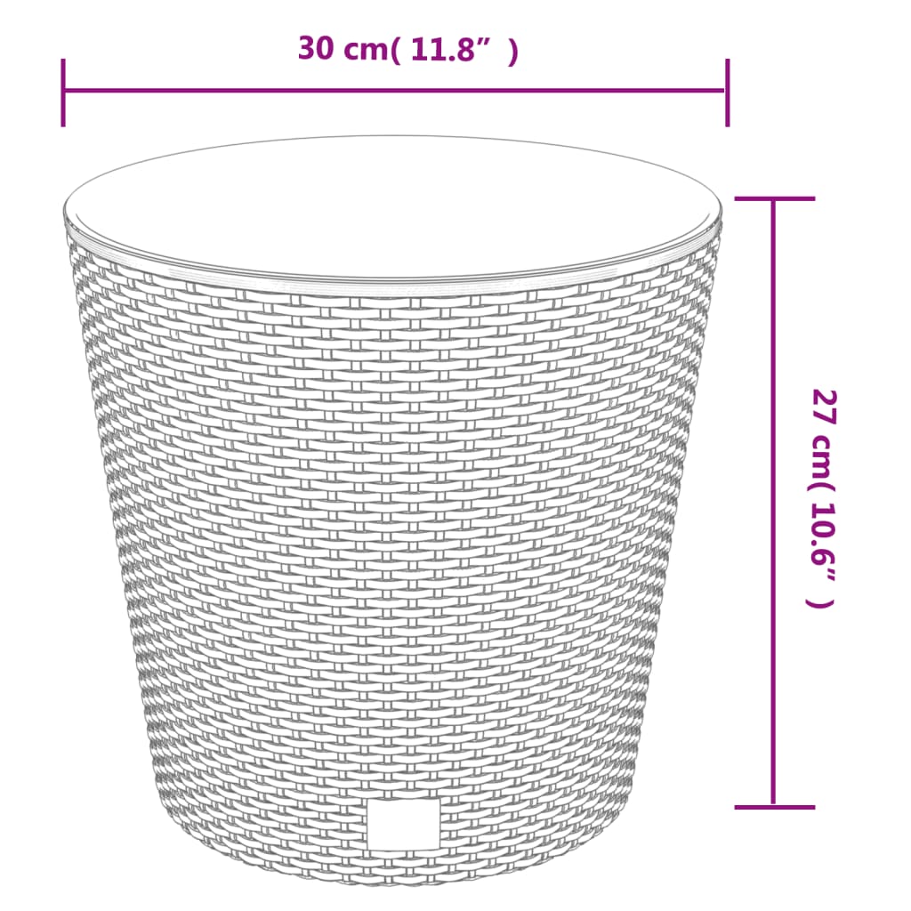 Planter With Removable Inner 15 / Pp Rattan